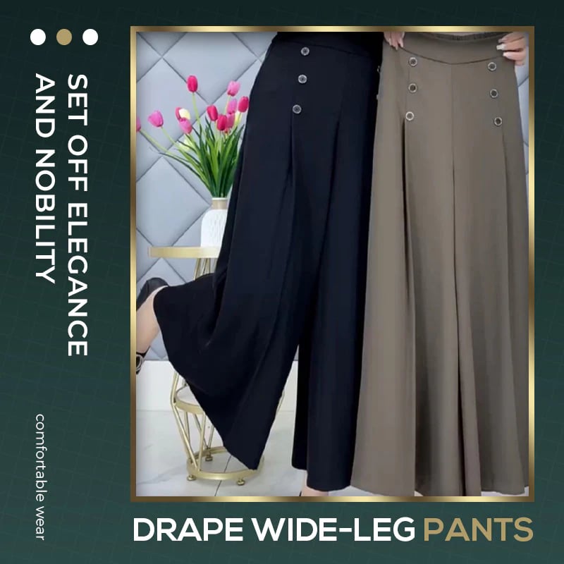 🔥[Comfortable and slim-fit] Fashionable pleated wide-leg pants-exquisite streamline-casual and moderate