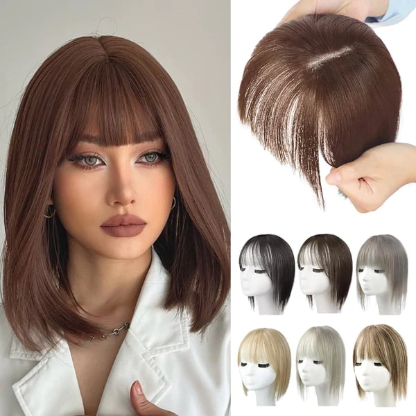 Natural Hair Toppers With Bangs For Women Adding Hair Volume Topper