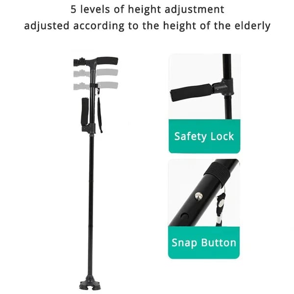 🔥💥Aluminum alloy with LED light non-slip foldable walking stick💥👵