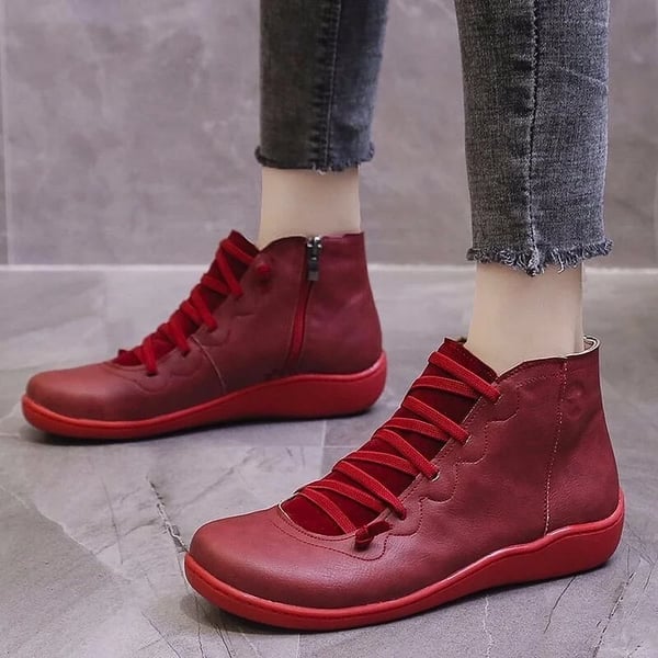 Comfortable leather arch support boots