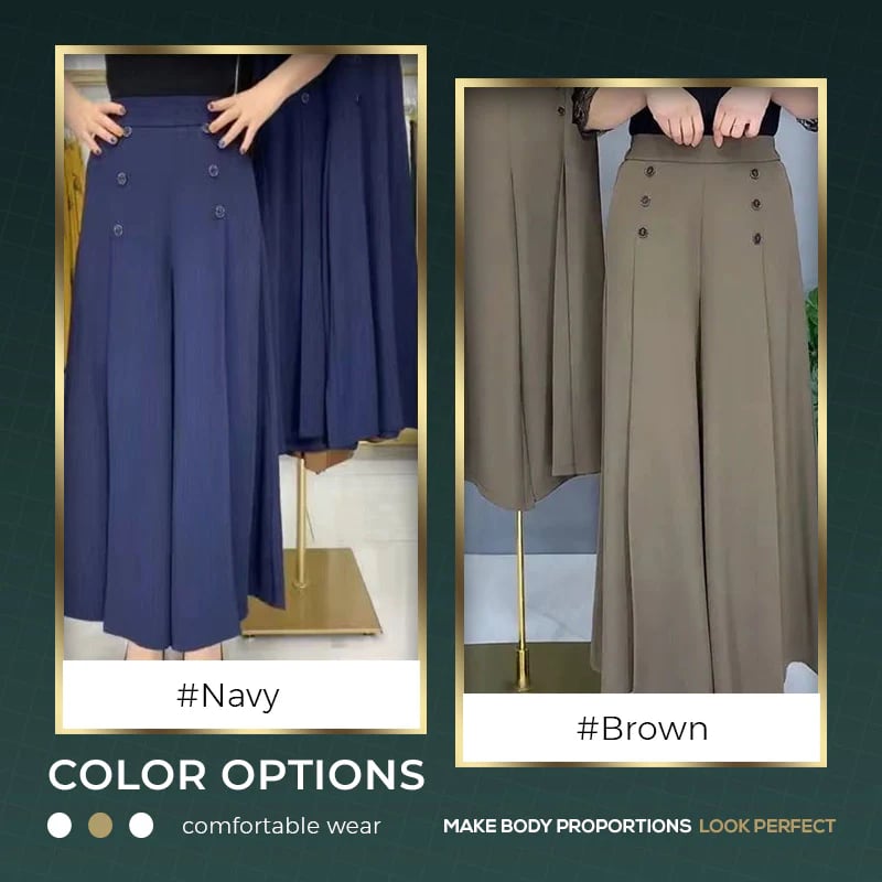 🔥[Comfortable and slim-fit] Fashionable pleated wide-leg pants-exquisite streamline-casual and moderate