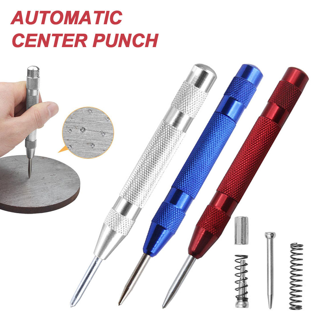 automatic center punch spring type marking drill tool