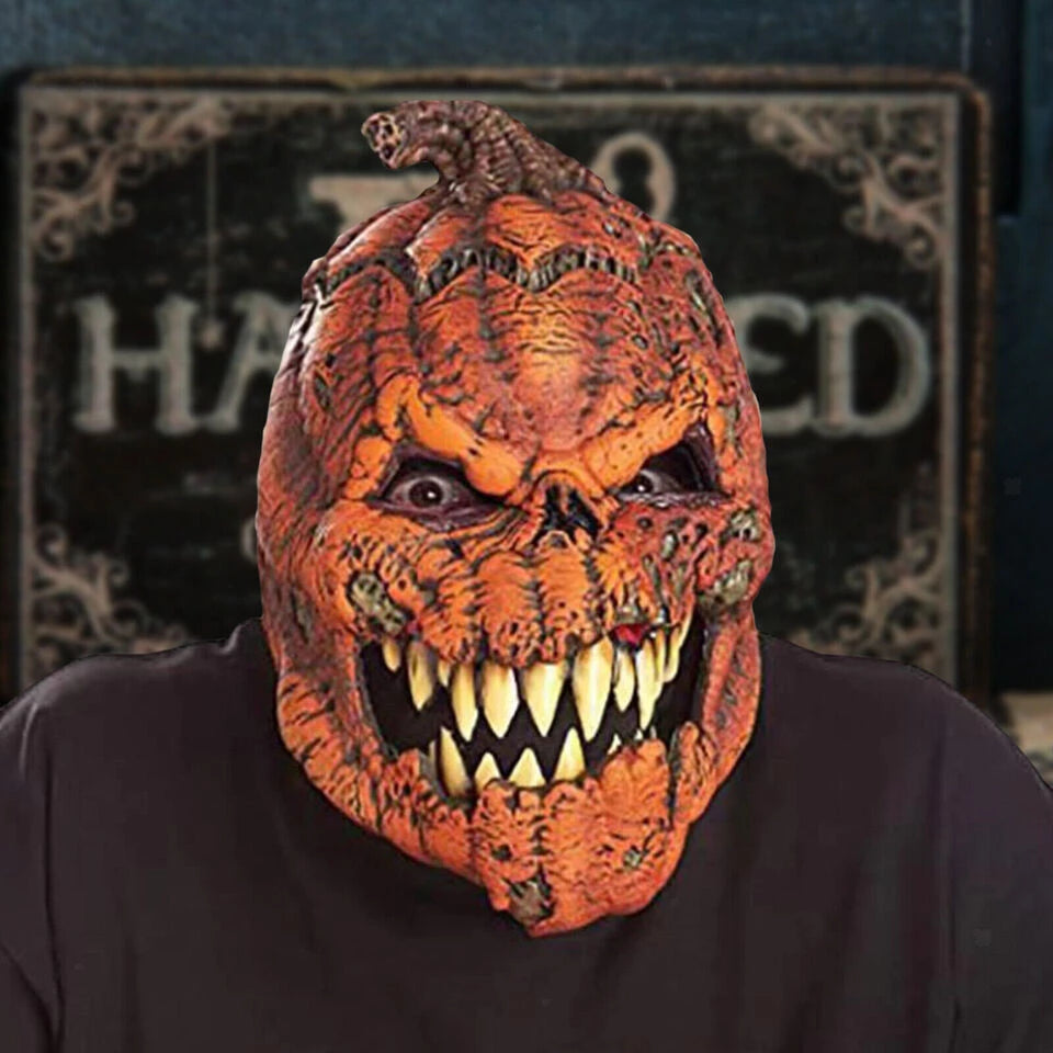 Pumpkin Mask With a Movable Jaw