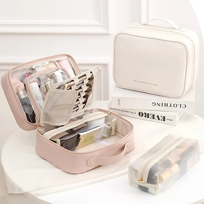 Multi-Compartment Toiletry Cosmetics Bag