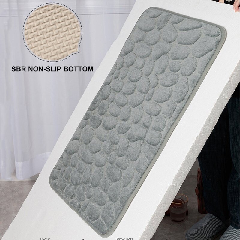 2022 New Arrival Cobblestone Embossed Bathroom Bath Mat