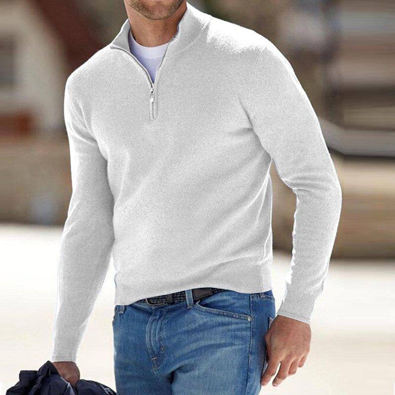 Men's Cashmere Zipper Basic Sweater