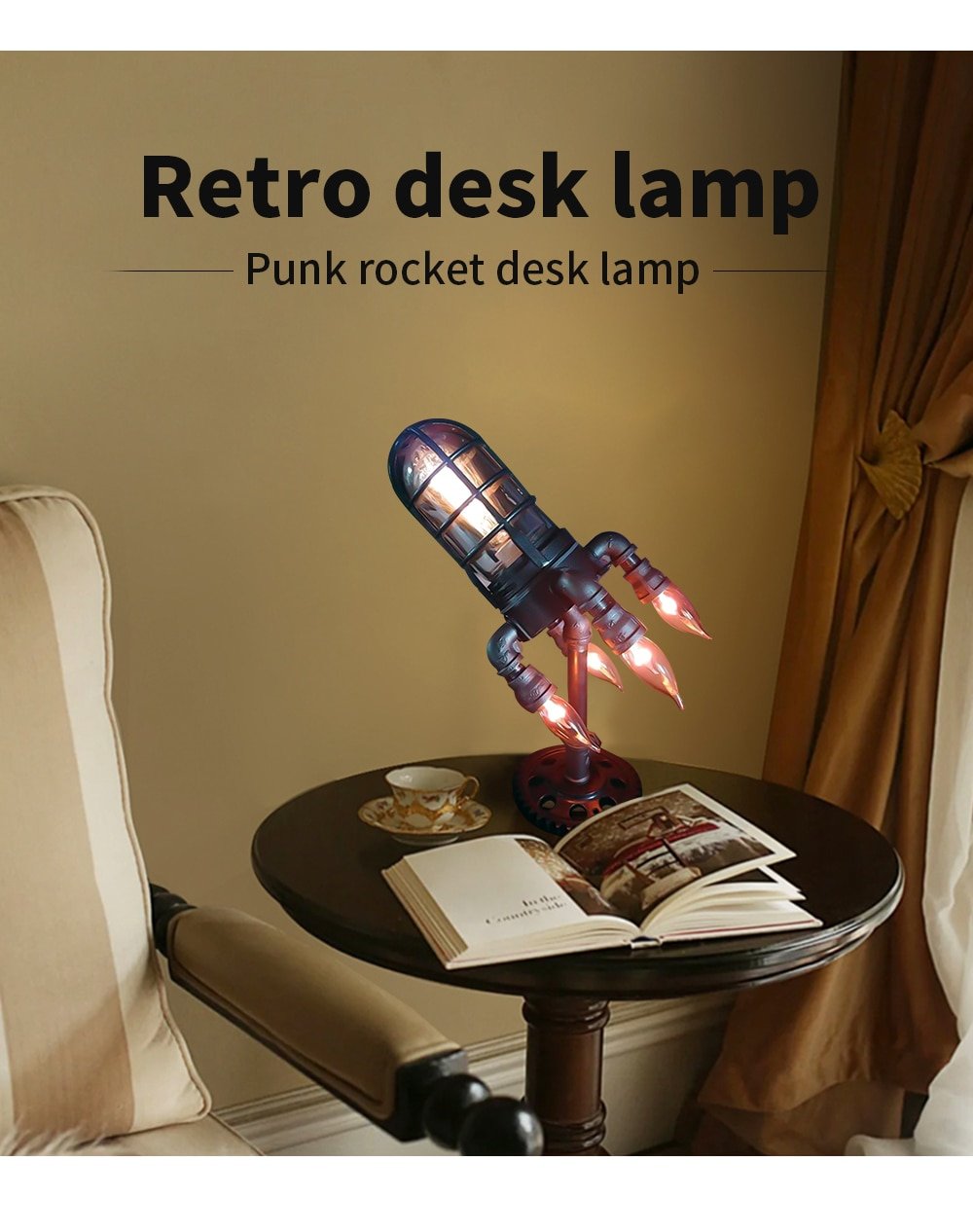 🔥NEW YEAR SALE- 49% OFF🔥🚀Steampunk Rocket Lamp