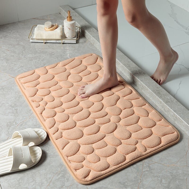 2022 New Arrival Cobblestone Embossed Bathroom Bath Mat