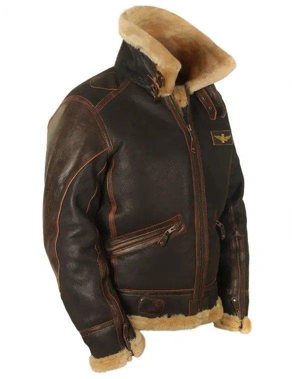 Pilot leather jacket-made of sheepskin