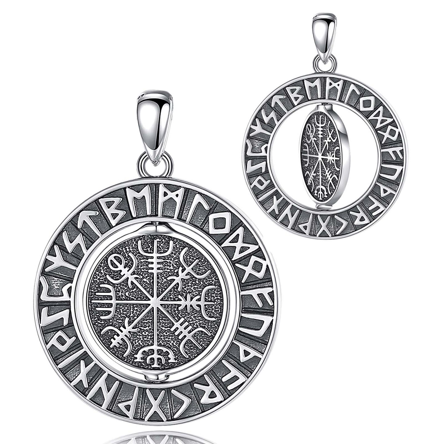 Rotatable Viking Runes Norse Viking Amulet Necklace