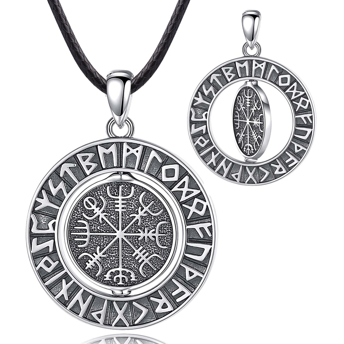 Rotatable Viking Runes Norse Viking Amulet Necklace