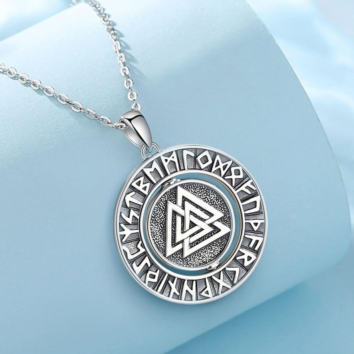 Rotatable Viking Runes Norse Viking Amulet Necklace