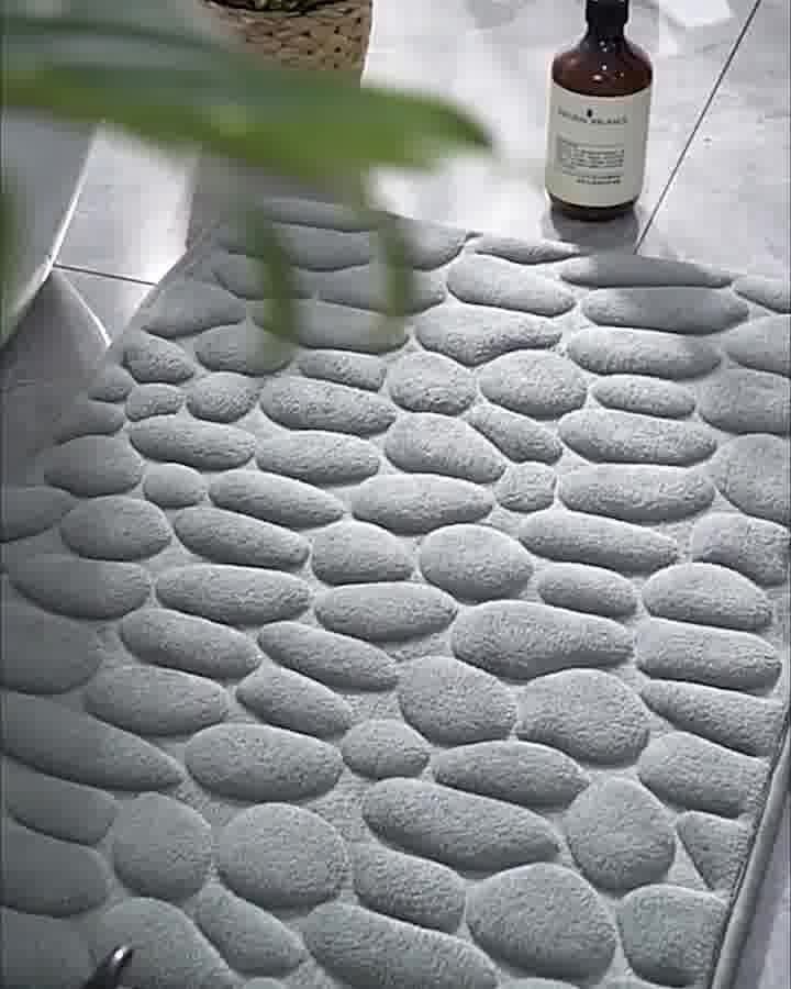 2022 New Arrival Cobblestone Embossed Bathroom Bath Mat