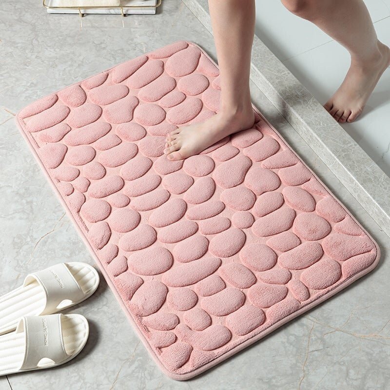 2022 New Arrival Cobblestone Embossed Bathroom Bath Mat